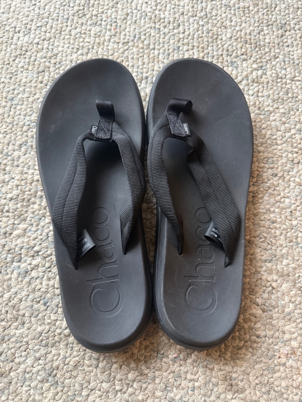 Chaco Black Thong Sandal Pair